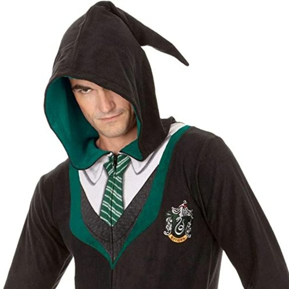 Harry Potter Unisex Slytherin House Uniform Pajama Jumpsuit - Picture 2 of 9